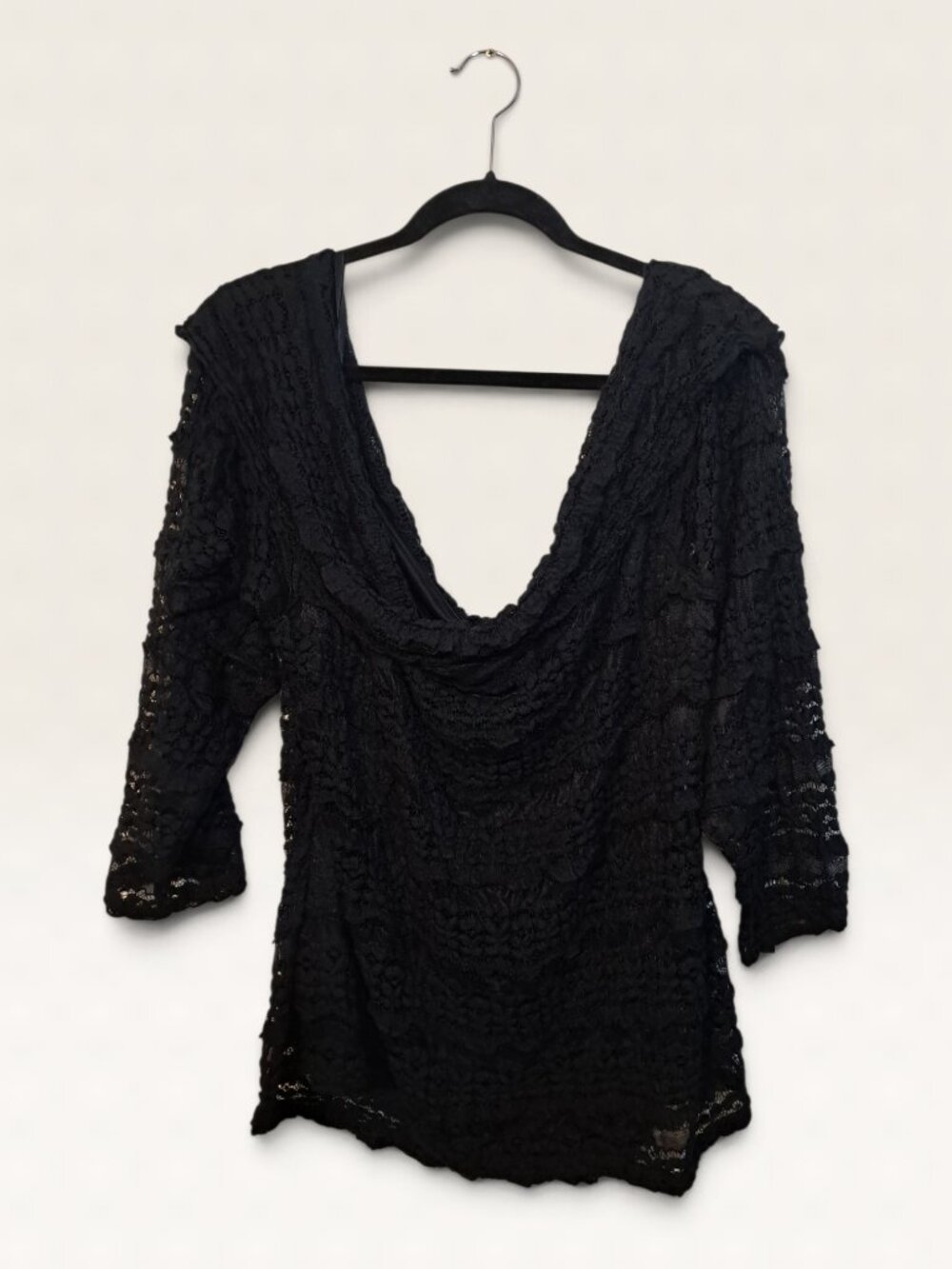 Torrid 4X Black Lace Off Shoulder Top
